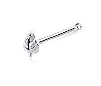  Little Leaf Shaped Silver Bone Nose Stud NSKD-364